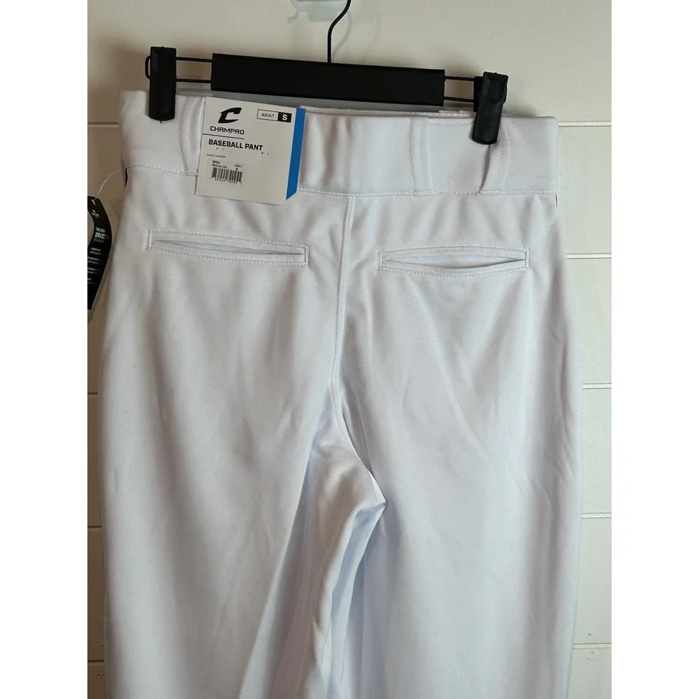 Men's Champro‎ Triple Crown Baseball Pant White w/Navy Stripe Sz Small